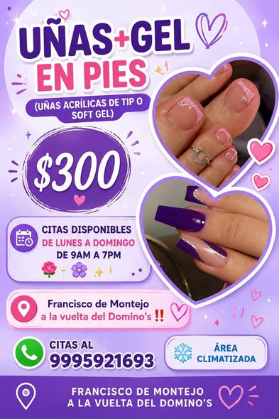 Servicio de Uñas y Gel en Francisco de Montejo