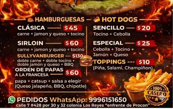 Hamburguesas a Domicilio en Mérida
