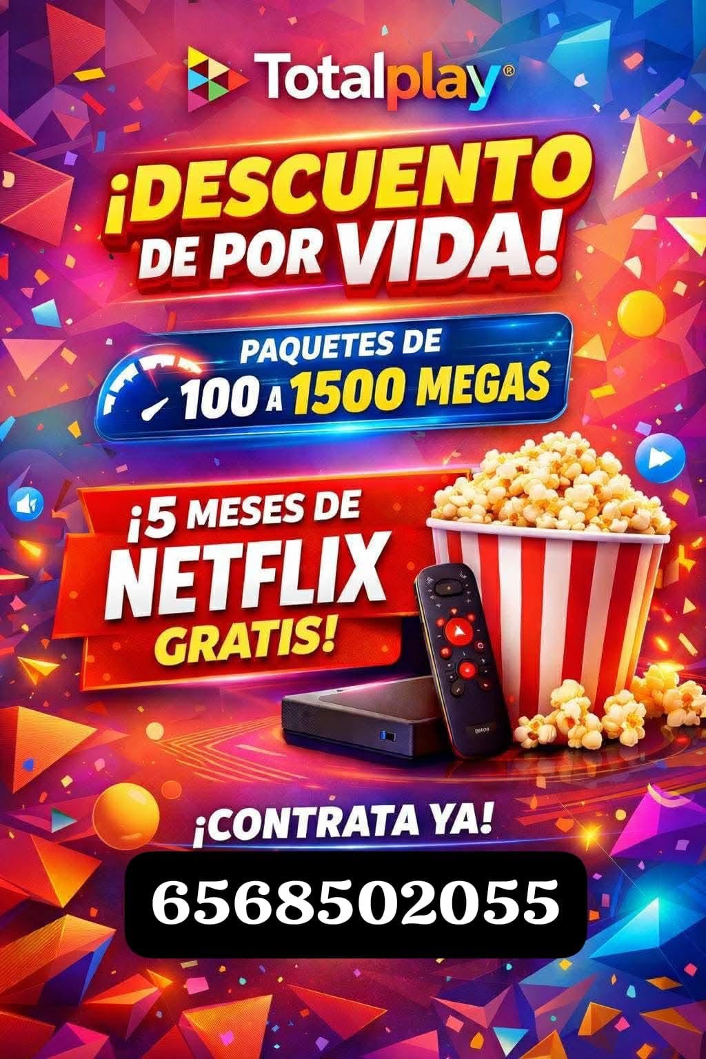 Promoción Totalplay 100 Megas y Netflix