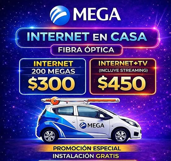 Mega Internet en Casa - Fibra Óptica