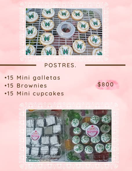 Postres para eventos y primeras comuniones