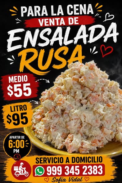 Venta de Ensalada Rusa y Platillos