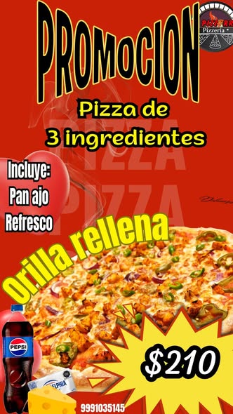 Promoción de Pizza con 3 Ingredientes