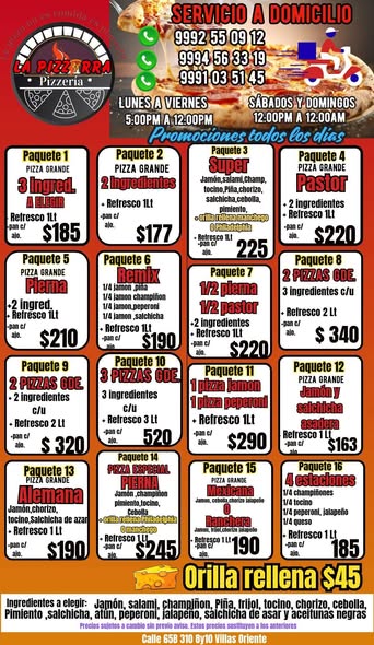 Promoción de Pizza con 3 Ingredientes