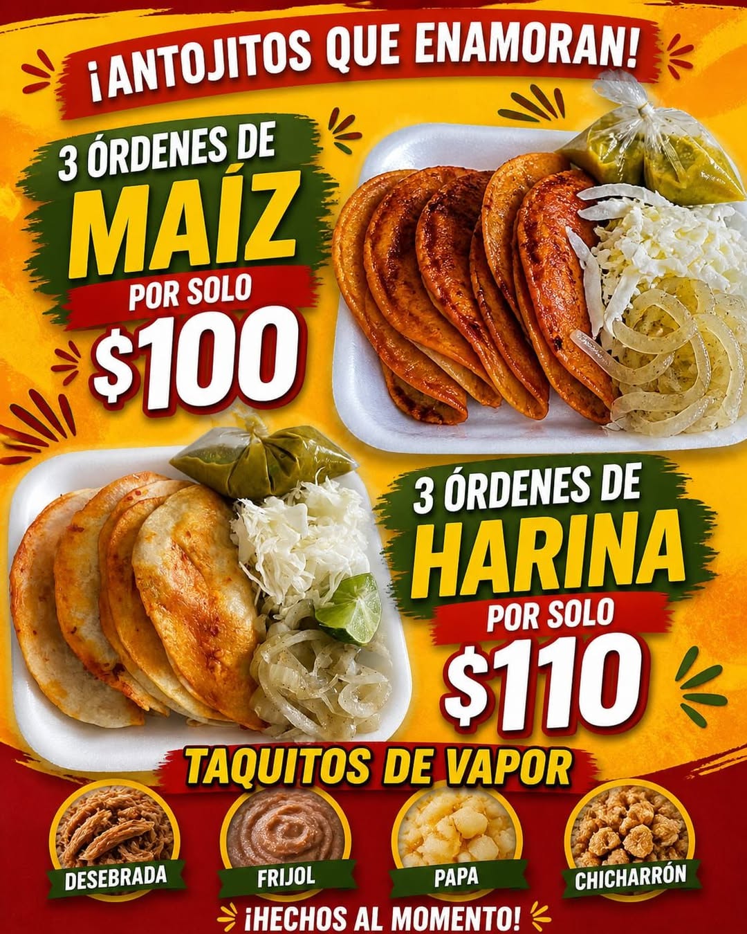 Taquitos de Vapor y Antojitos