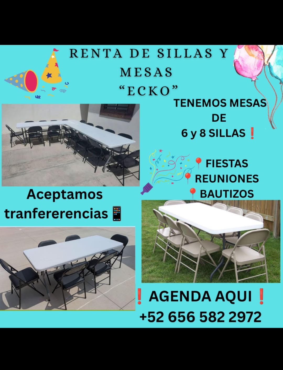 Renta de Sillas y Mesas Ecko