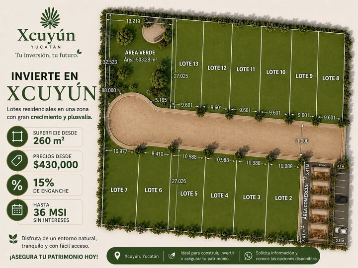 Venta de terrenos en Xcuyún, Conkal