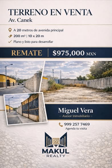 Terreno en Venta sobre Av. Canek
