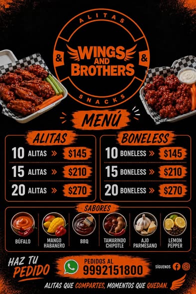 Wings & Brothers - Alitas y Boneless