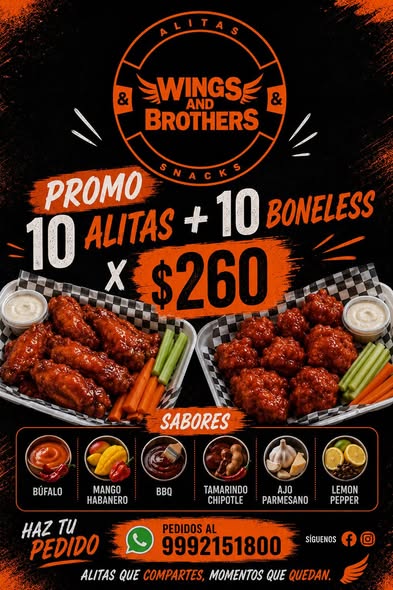 Wings & Brothers - Alitas y Boneless