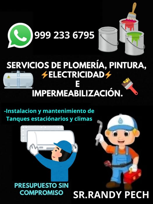 Servicios de Plomería, Pintura y Climas Sr. Randy Pech