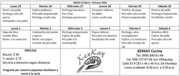 XEXKAY Cocina - Guisos y Menú a la Carta