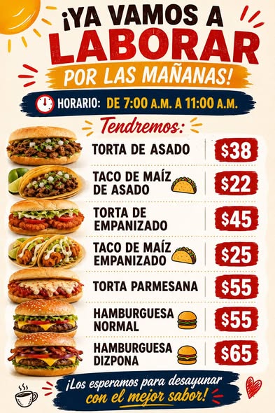 Desayunos de Asado y Empanizado en Mérida