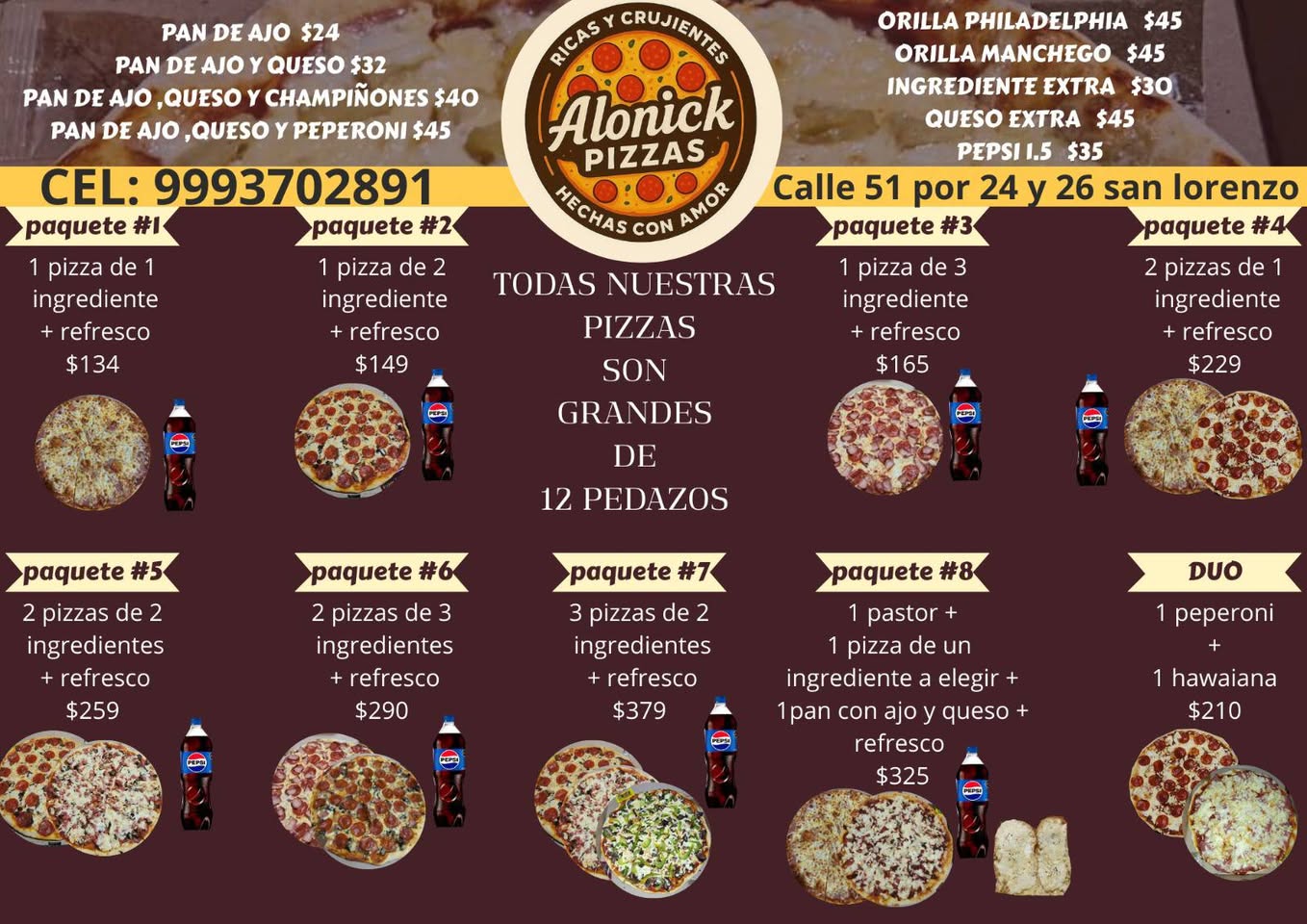 Alonick Pizzas: Pizzas recién hechas con amor para disfrutar tu fin de semana