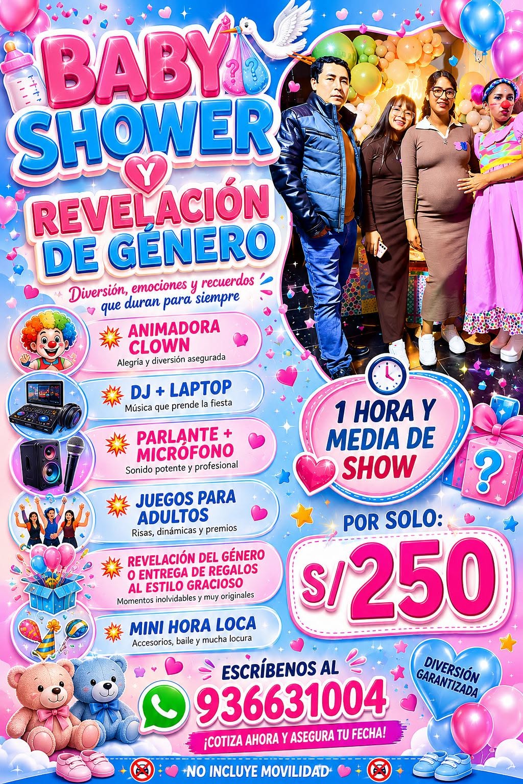 Animación para Baby Shower y Revelación de Género