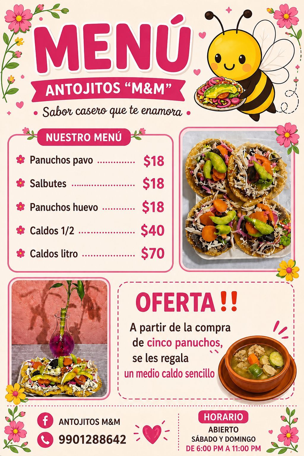 Antojitos M&M: Panuchos, Salbutes y Caldos de Pavo Caseros