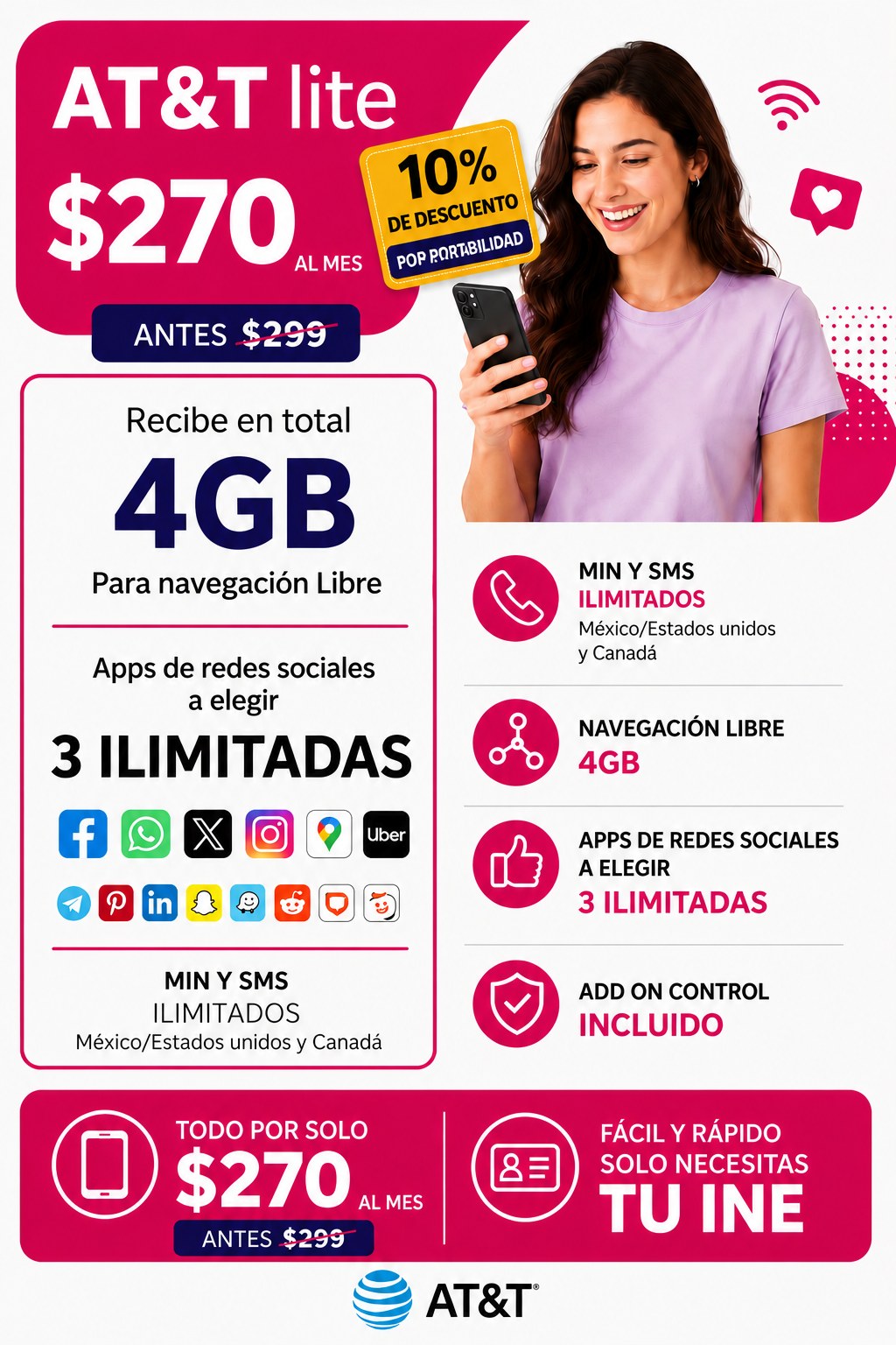 AT&T Lite: Portabilidad con 10% de Descuento y Planes Ilimitados