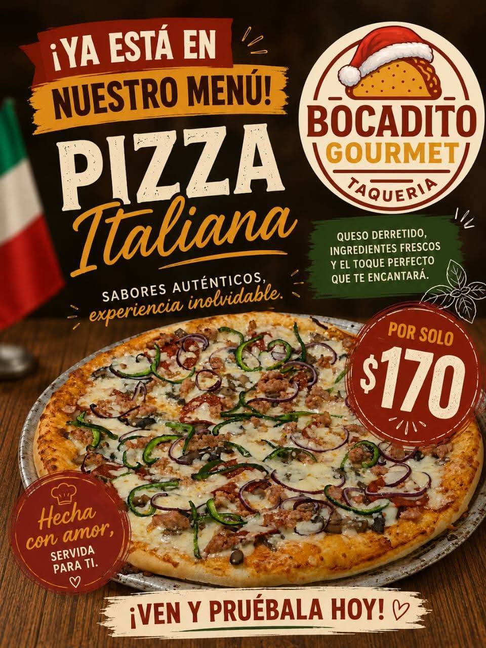 BOCADITO GURMET: Pizza Italiana con Sabor Auténtico