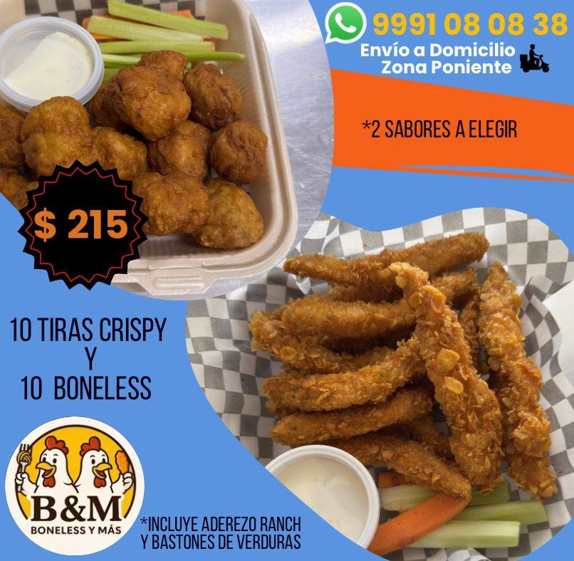 Boneless y Mas B&M: Servicio a Domicilio en Zona Poniente