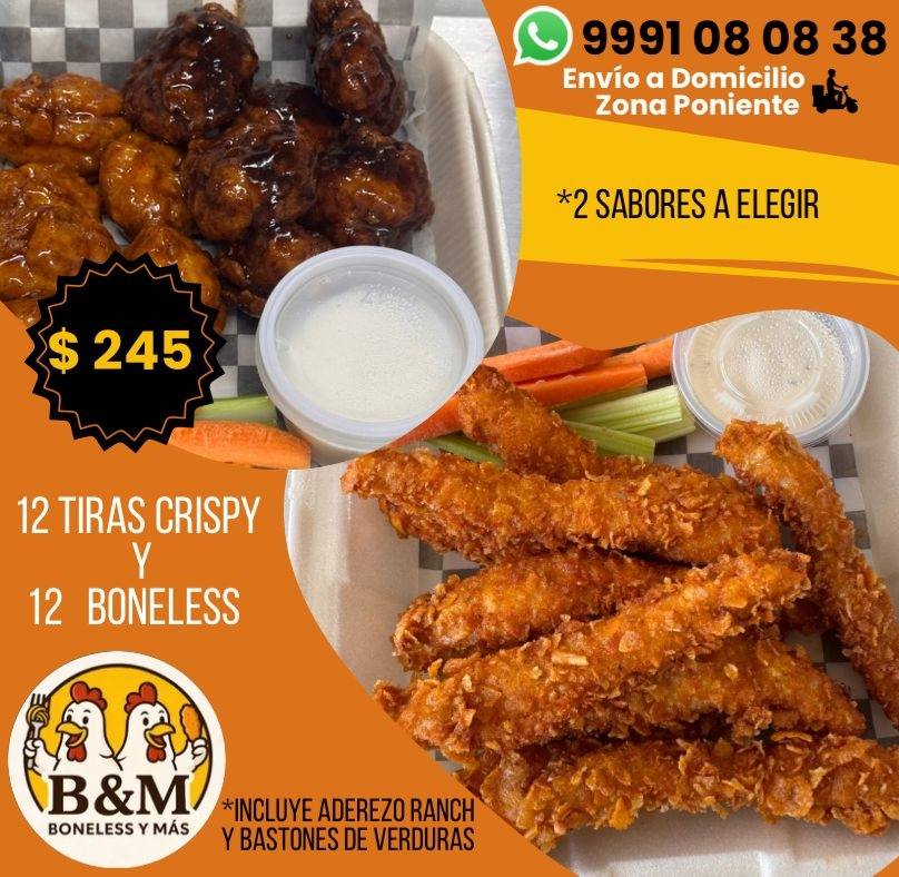 Boneless y Mas B&M: Servicio a Domicilio en Zona Poniente
