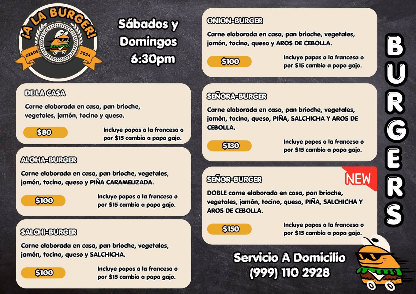 Burger Artesanales con Carne de Casa y Toppings Exclusivos