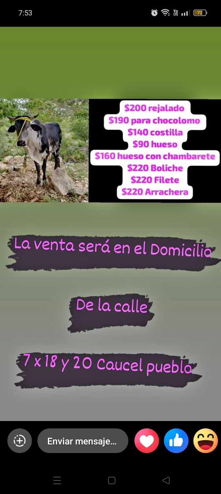 Carnicería artesanal de Caucel, Puebla: Cortes y carnes frescas a domicilio