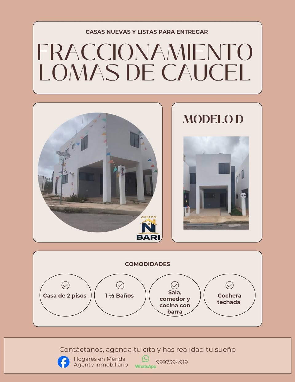 Casa Modelo D de 2 Pisos en Lomas de Caucel, lista para tu familia