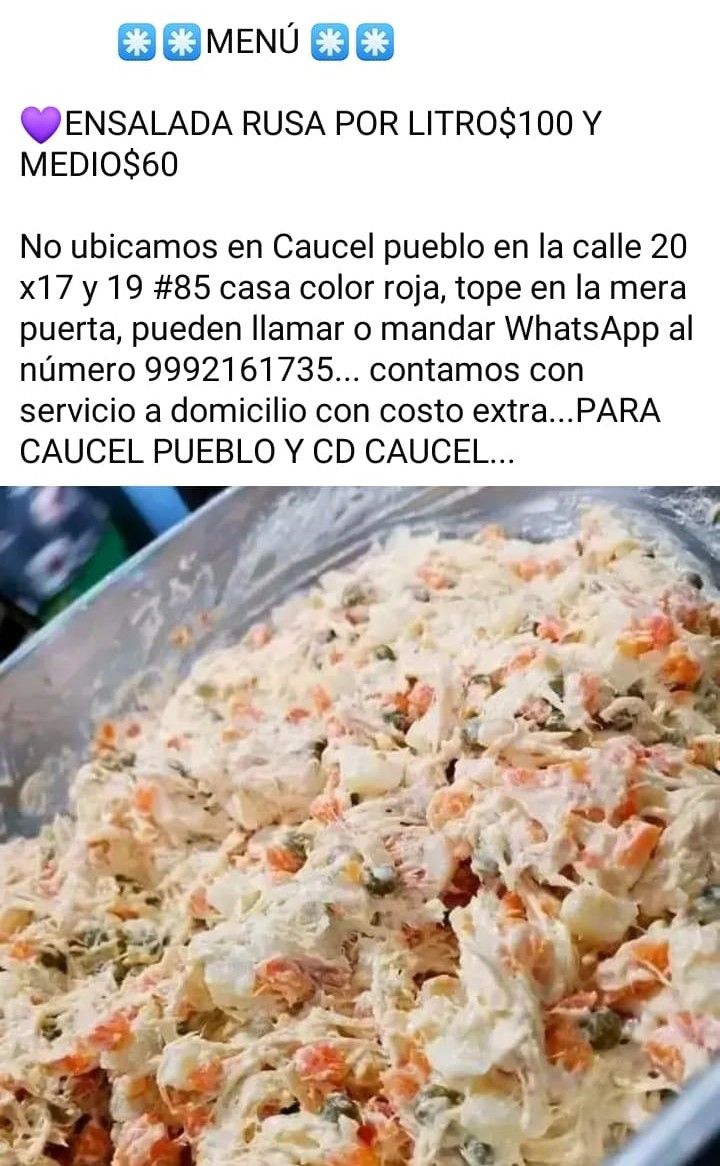 Cenas y Ensaladas a Domicilio en Caucel Pueblo y CD Caucel