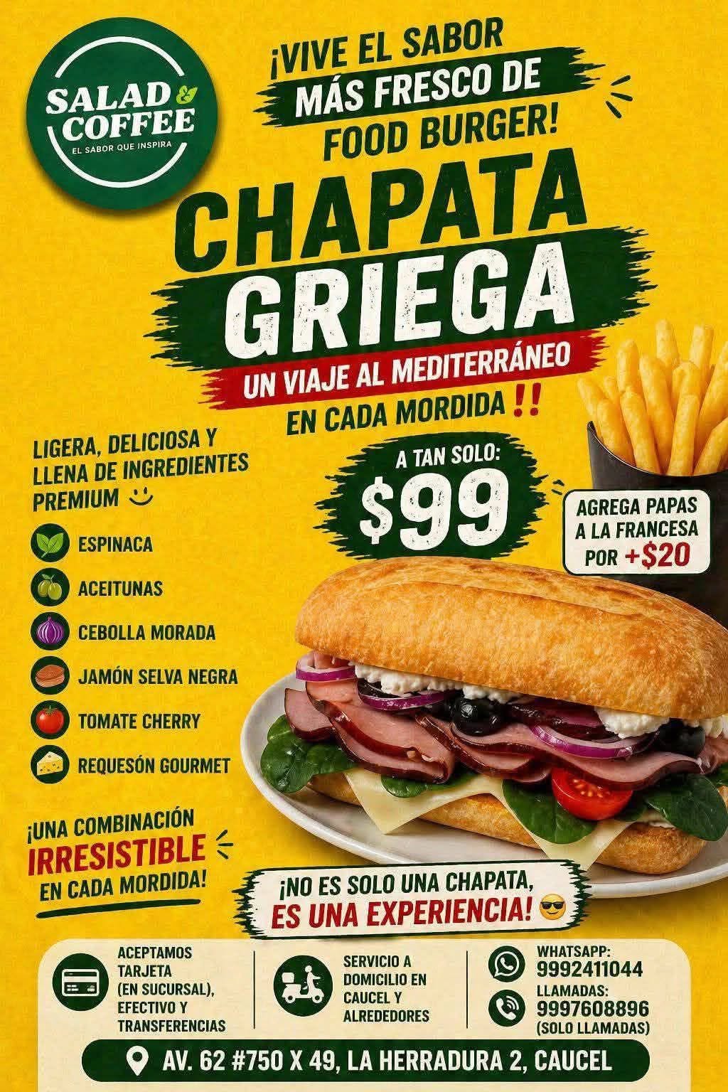 Chapata Griega Food Burger