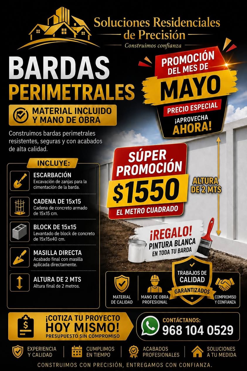 Construcción de Bardas Perimetrales de Precisión con Materiales de Calidad