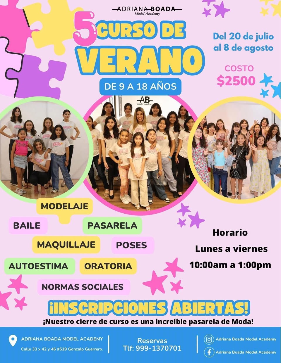 Curso de Verano de Modelaje y Desarrollo Personal