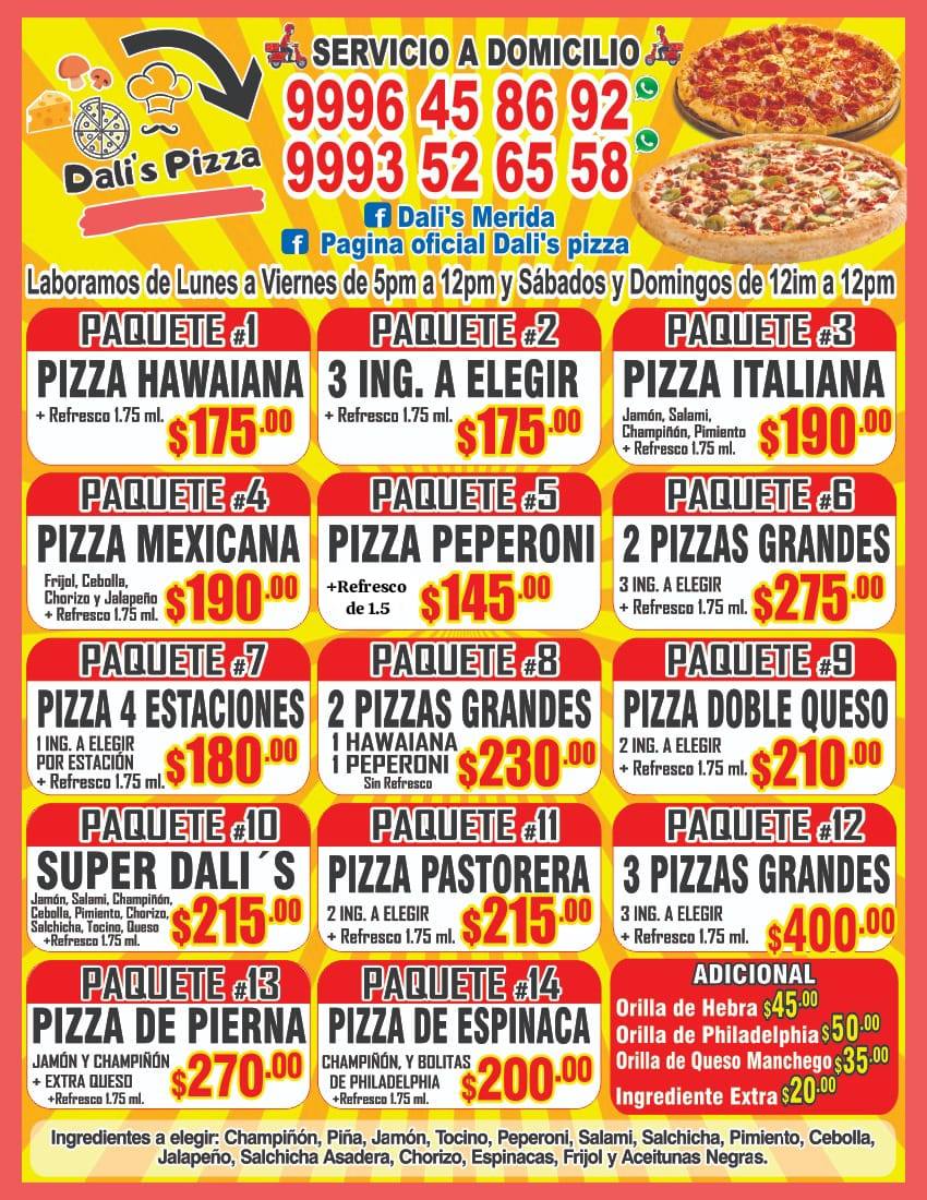 Dali's Pizza: Pizza Gigante a Domicilio en Mérida