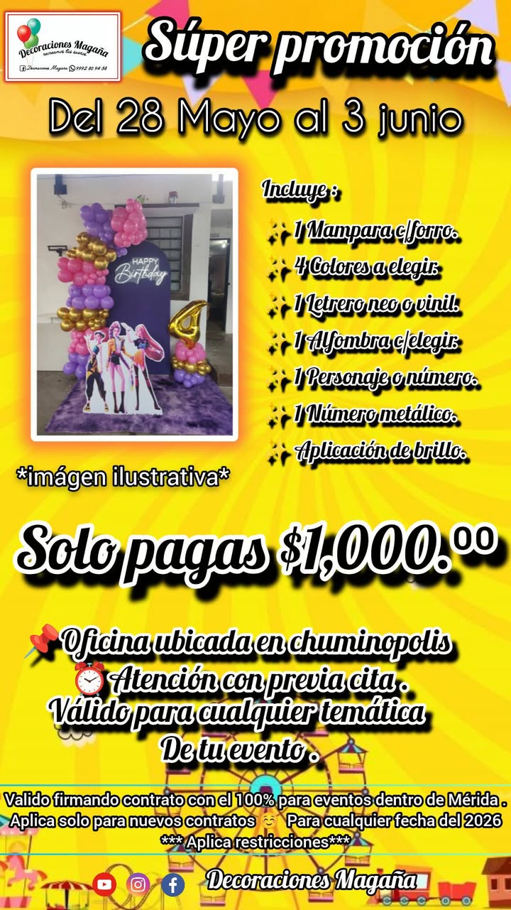 Decoraciones Magaña: Promoción Especial para Eventos en Yucatán