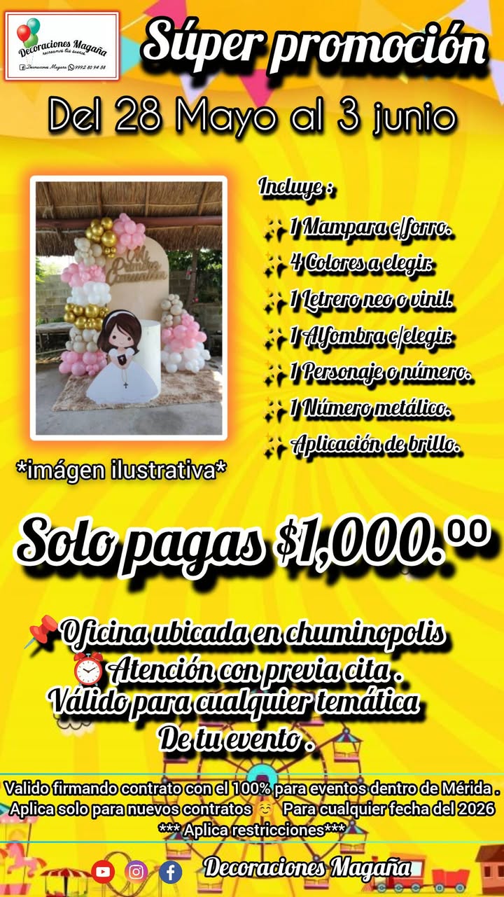 Decoraciones Magaña: Promoción Especial para Eventos en Yucatán