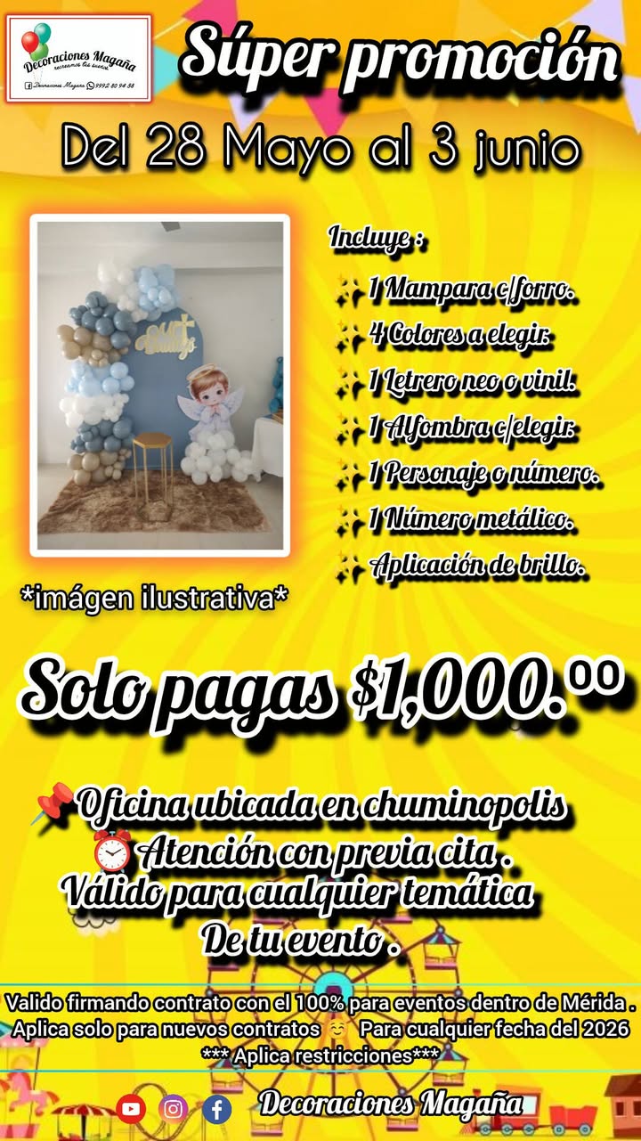 Decoraciones Magaña: Promoción Especial para Eventos en Yucatán