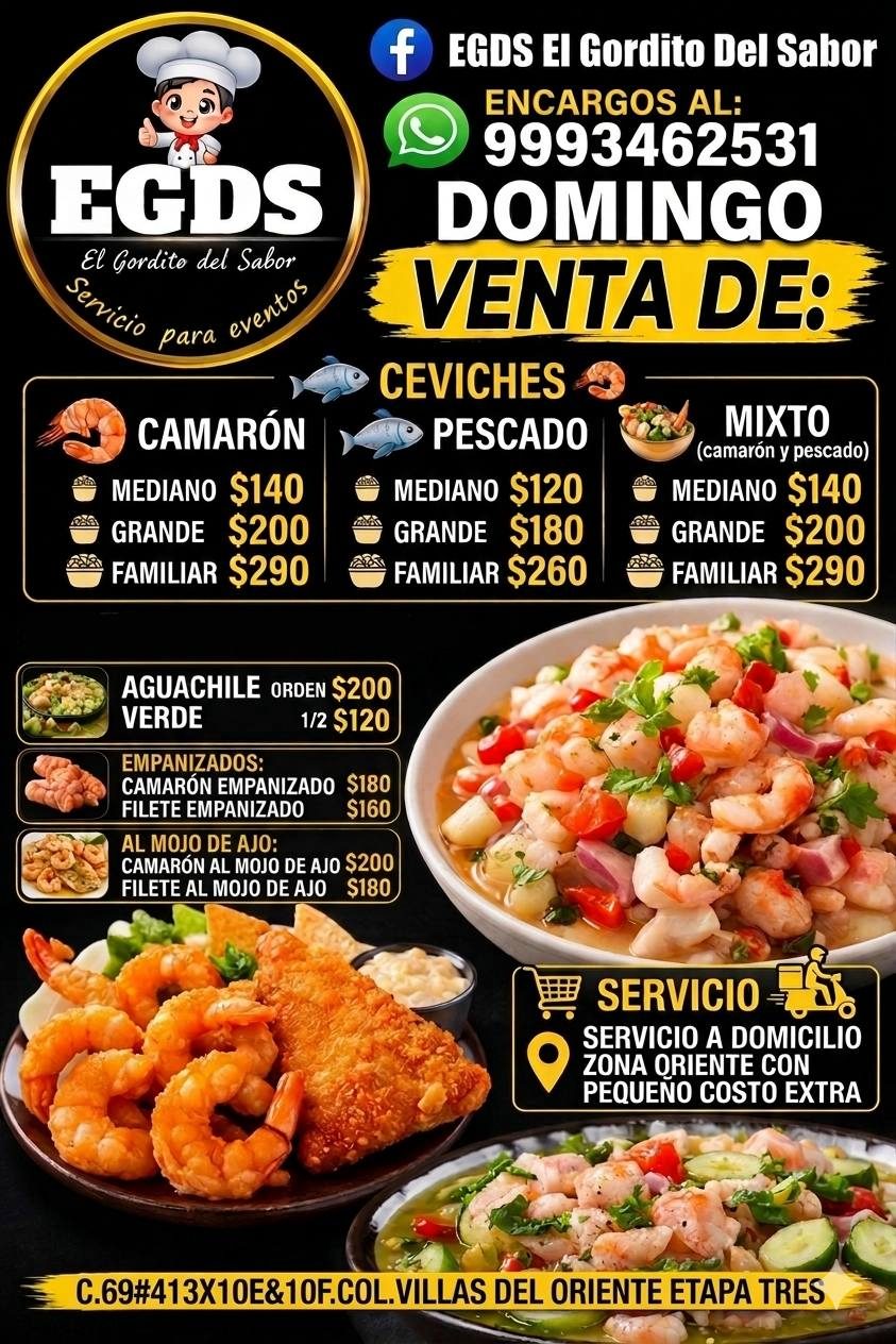 El Gordito del Sabor, Mariscos — Vergel