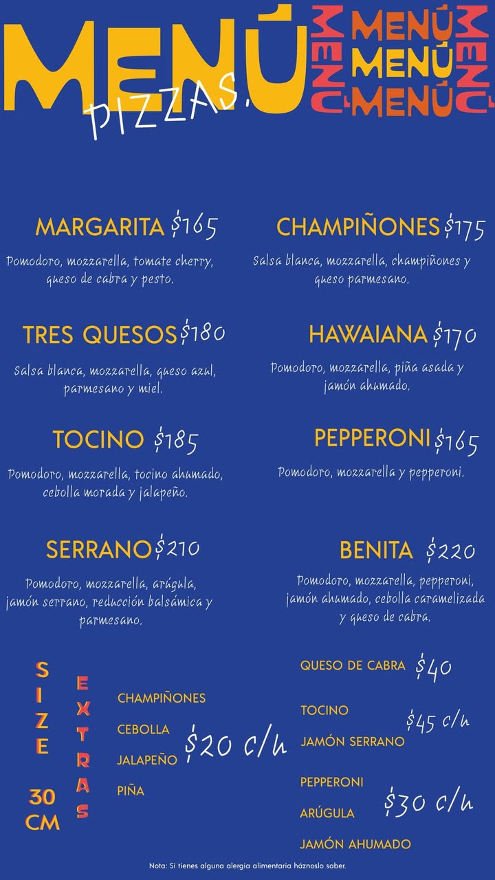 Errática Pizzas Dark Kitchen Menú Variado