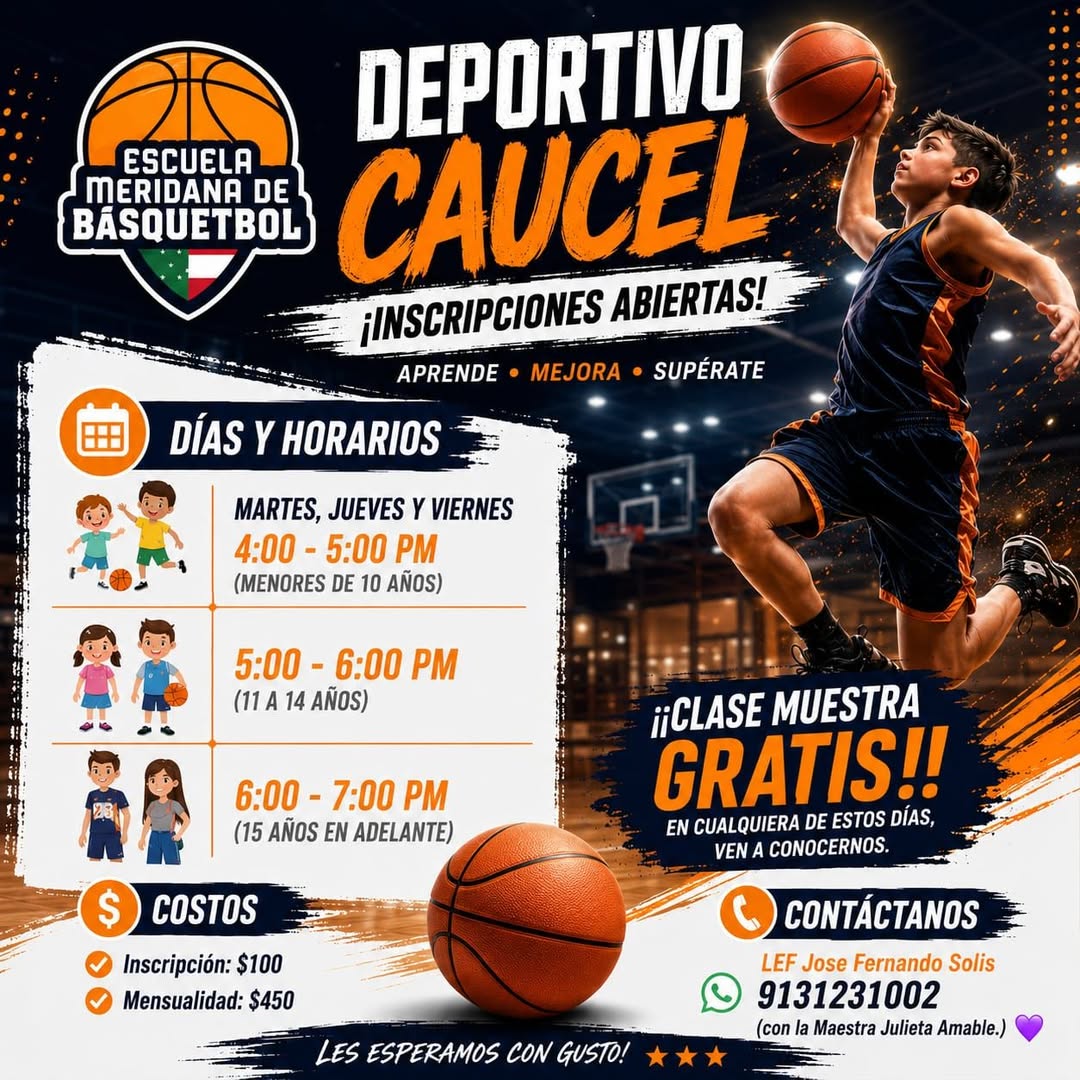 Escuela de Básquetbol en Deportivo Caucel