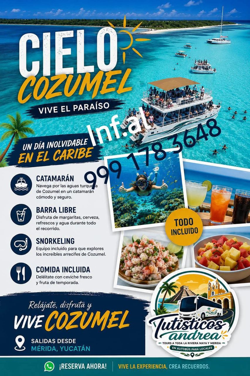 Excursiones Andrea, Tour a Cozumel en Catamarán — Vergel