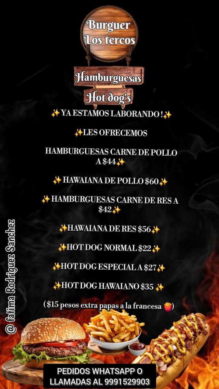 Hamburguesas y Hot Dogs artesanales con carne de pollo y res