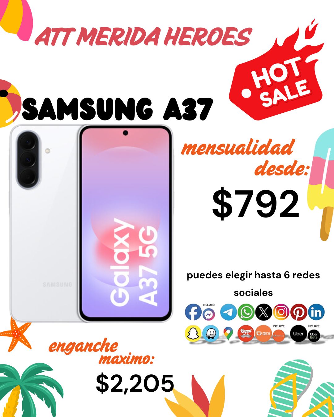 HOT SALE AT&T Mérida Héroes: Samsung A37 5G con beneficios exclusivos