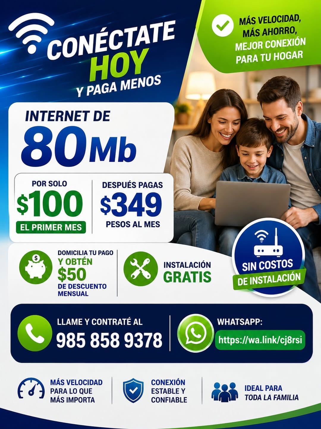 Internet de alta velocidad con ahorro y mejor conexión para tu hogar