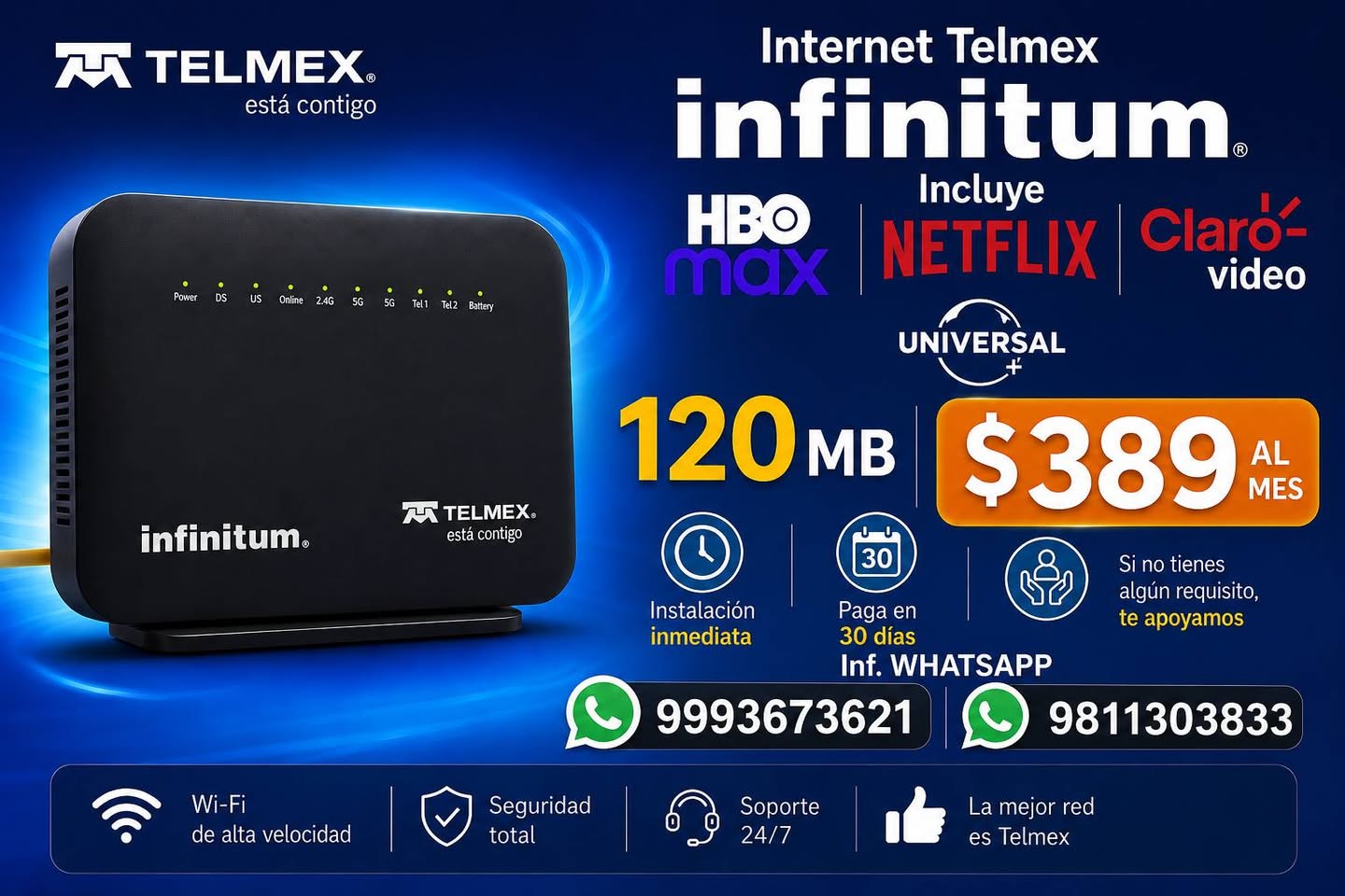 Internet Telmex Infinitum: Streaming sin Pago Inmediato y Instalación Gratuita