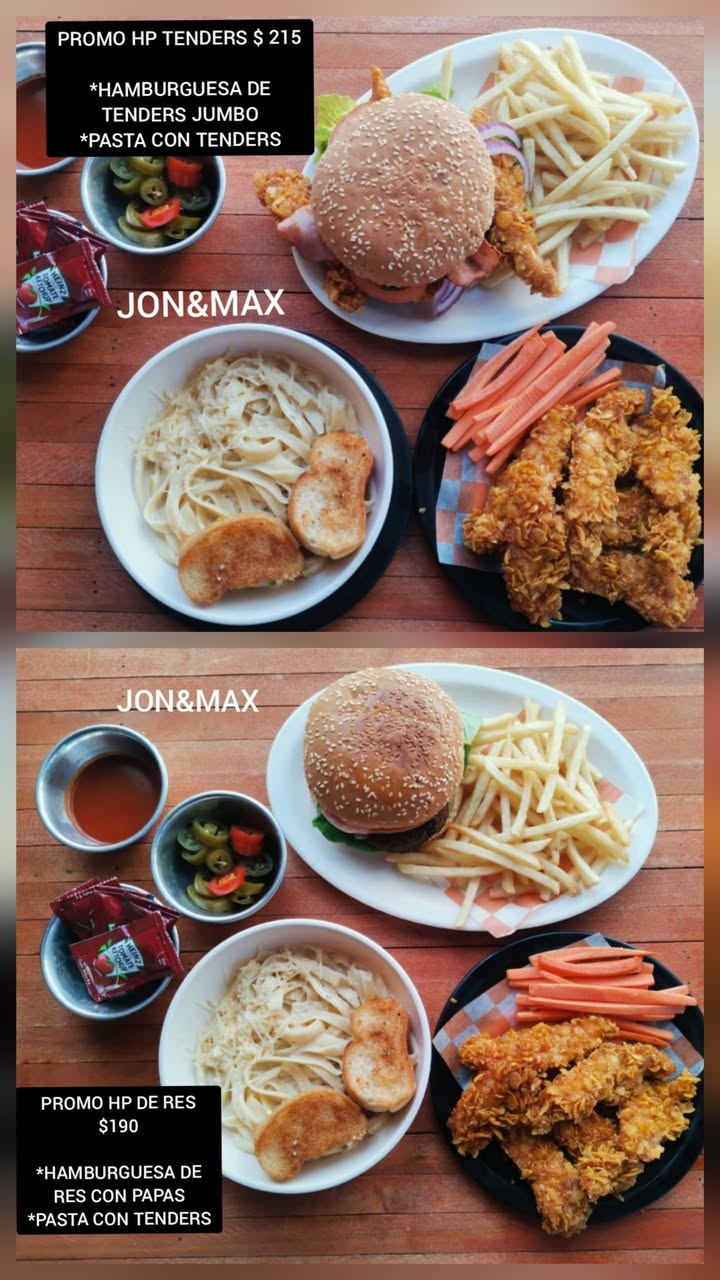 JON&MAX BIG SNACKS: Hamburguesas, Papas y más en Chuburna
