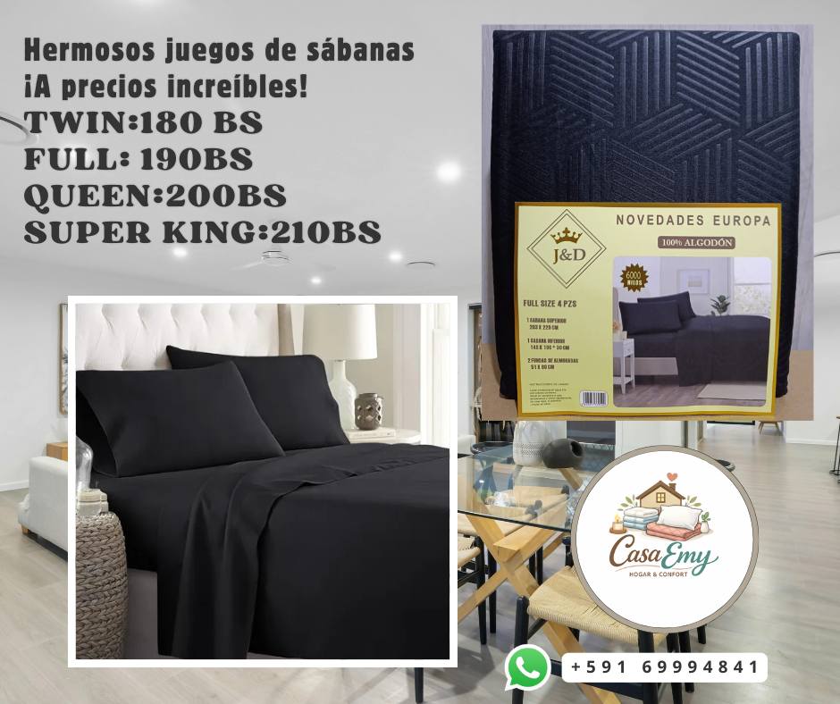 Juegos de Sábanas de Algodón 100% para Hogar y Confort