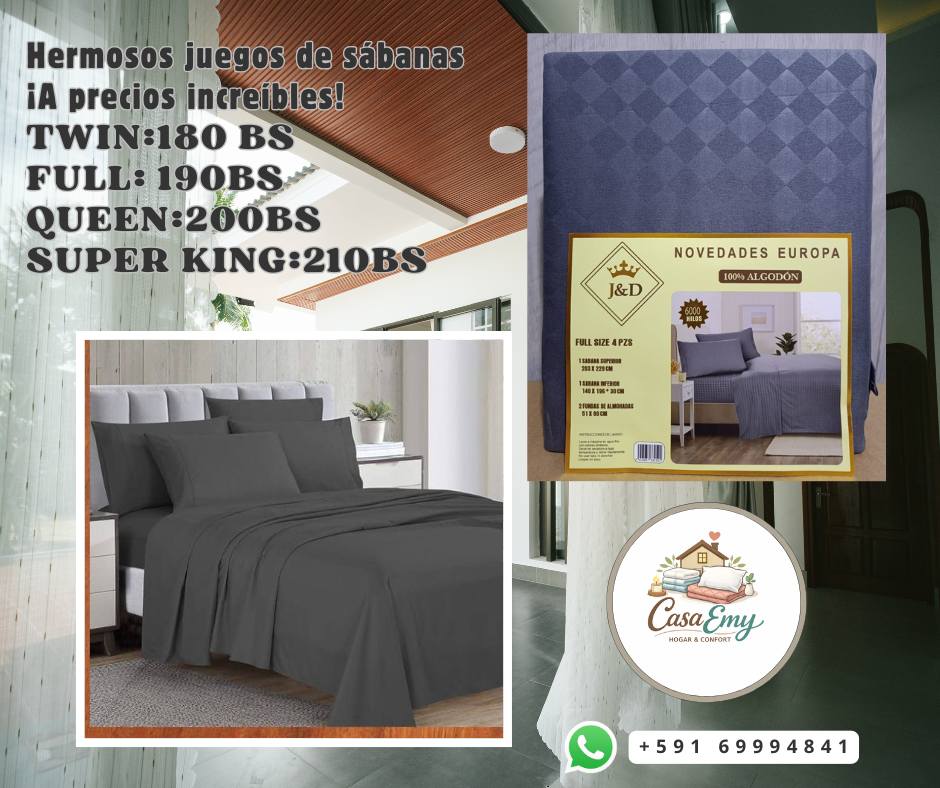Juegos de Sábanas de Algodón 100% para Hogar y Confort