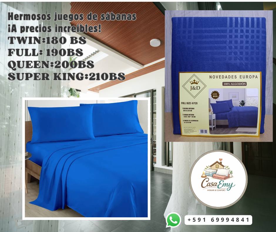 Juegos de Sábanas de Algodón 100% para Hogar y Confort