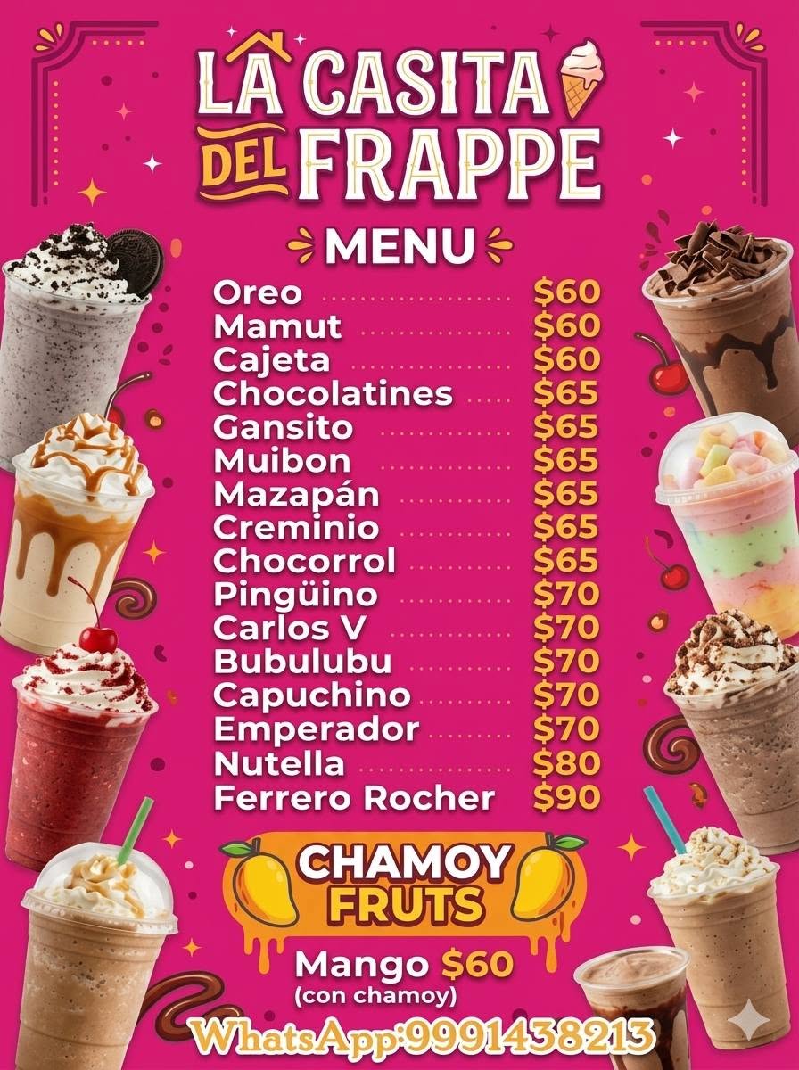La Casita del Frappe Variedad de Sabores