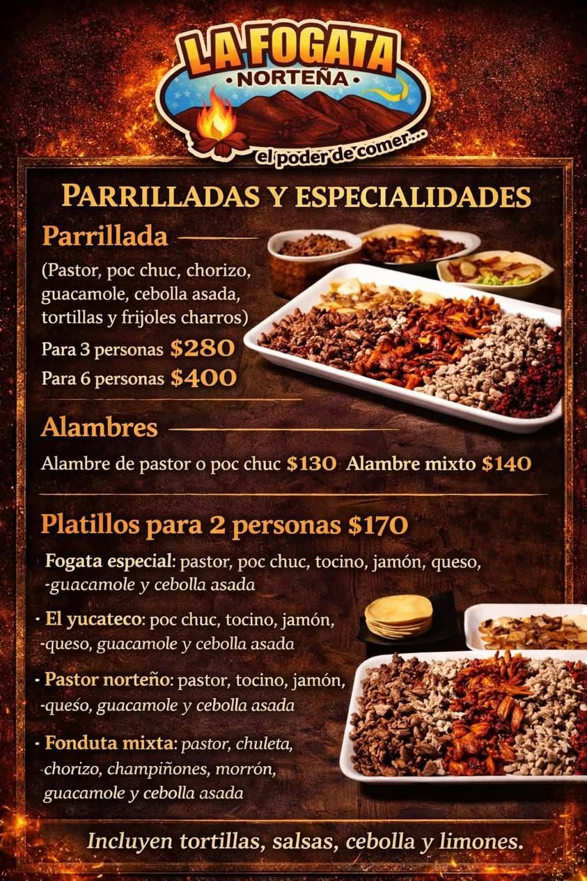 La Fogata Norteña Sucursal Terranova: El placer de comer platillos preparados al momento