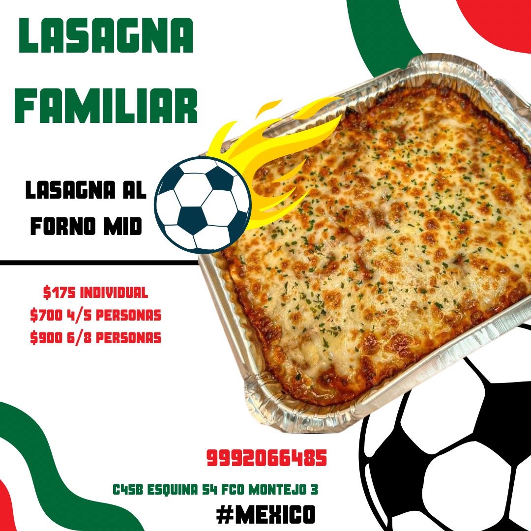 Lasagna Familiar para el Mundial